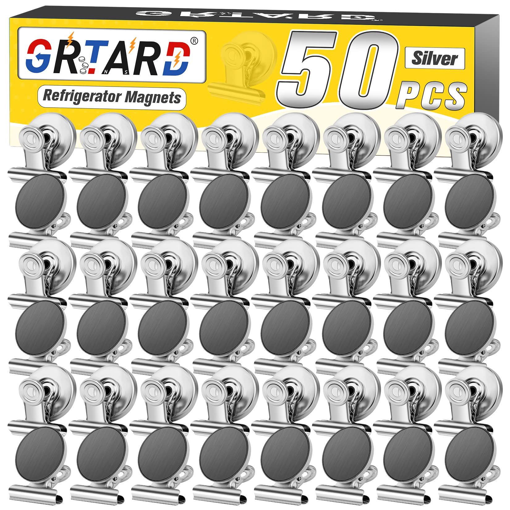 Grtard Magnetic clips 50 Pack Office Products, Stainless Steel clips Peferct for House Office School Use, Hanging Home Decoration, Phot