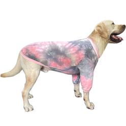 PriPre Tie Dye Dog Shirt for Large Dogs Small Medium Breathable cotton Dog clothes Dog Pajamas Big Dogs Shirts Boy girl L, Pink 