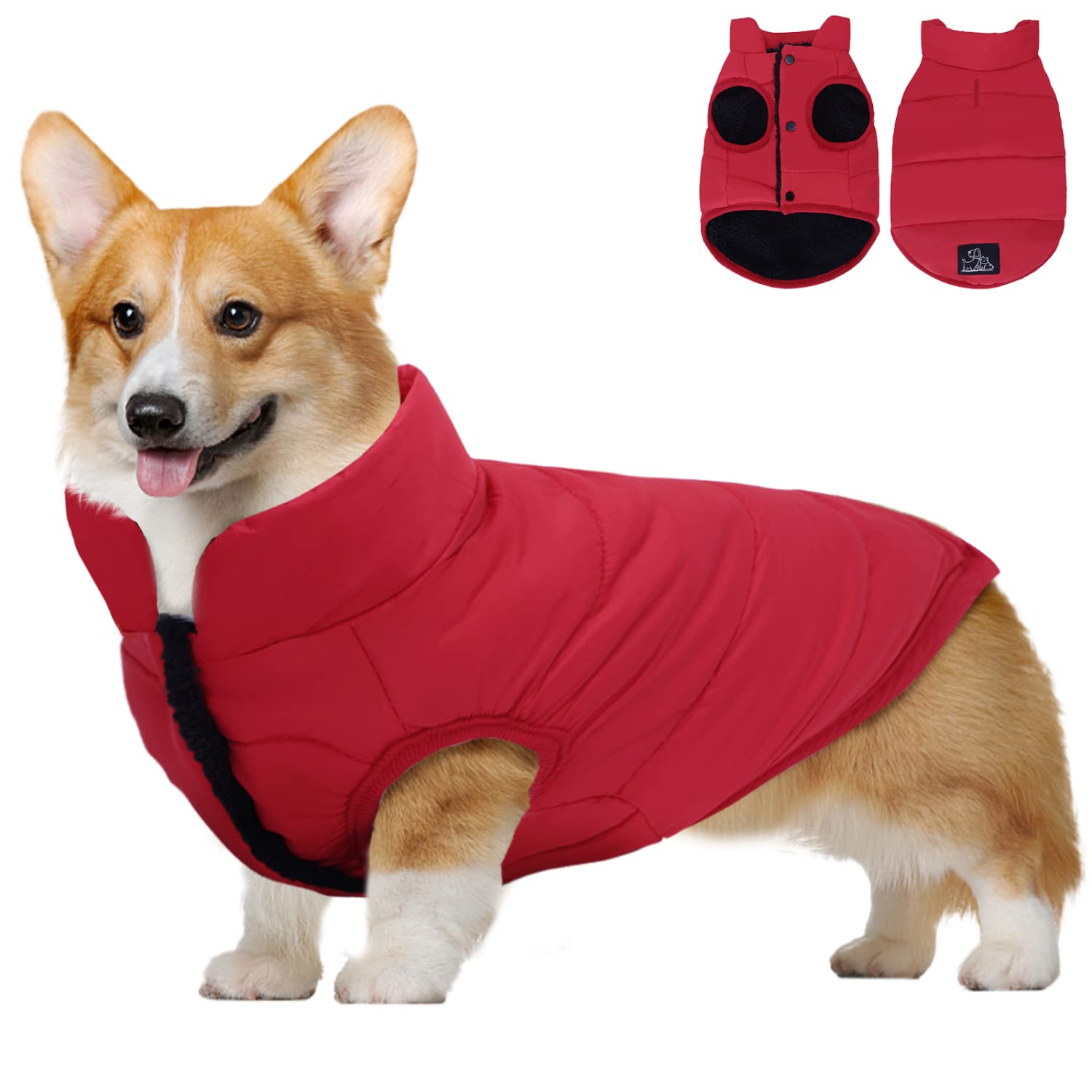 Nobleza Dog Jacket, Nobleza Warm Fleece Dog Winter coat with Leash Hole