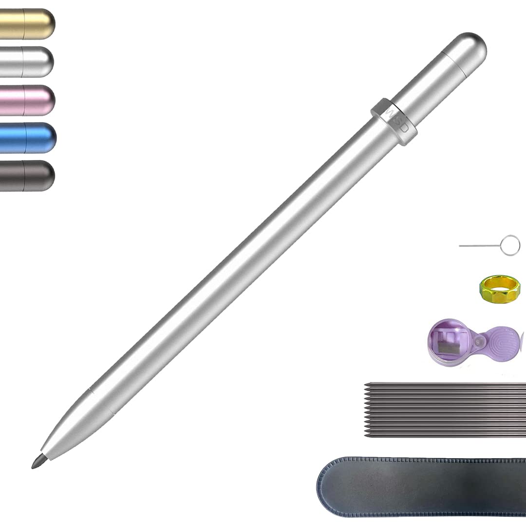 WK-P WSD Mechanical Pencil,Drawing Pencils,Sketch Pencils,Magnetic control  Pencil,Pencil Refills Diameter20mm, 2B Silver