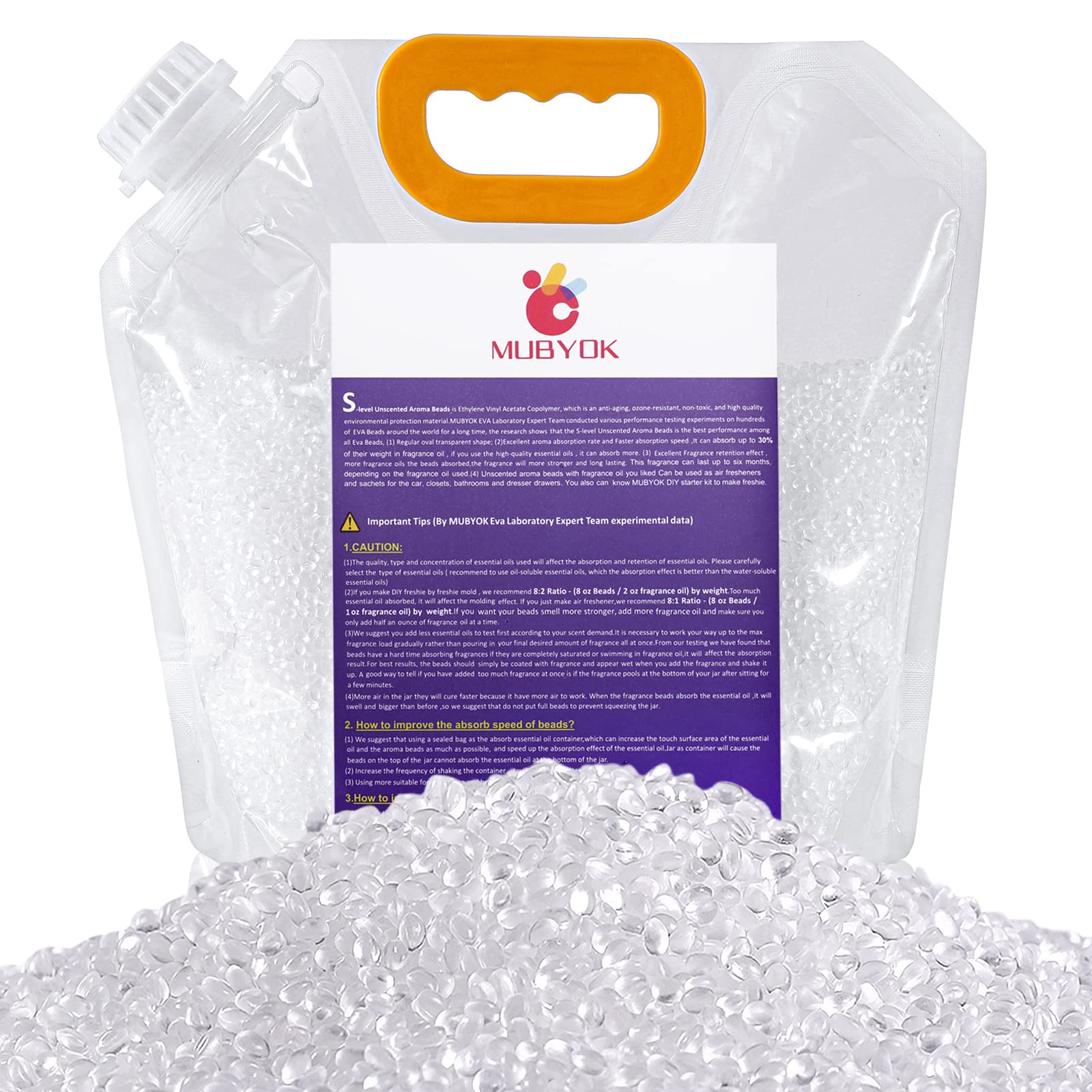 MUBYOK 3lb Premium Unscented Aroma Beads for car Freshies