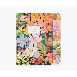 RIFLE PAPER cO Marguerite Stitched Notebook Set, 85 L x 6 W, Set Of 3 Notebooks, 64 Ruled Pages With gold Ink, canvas Paper cove