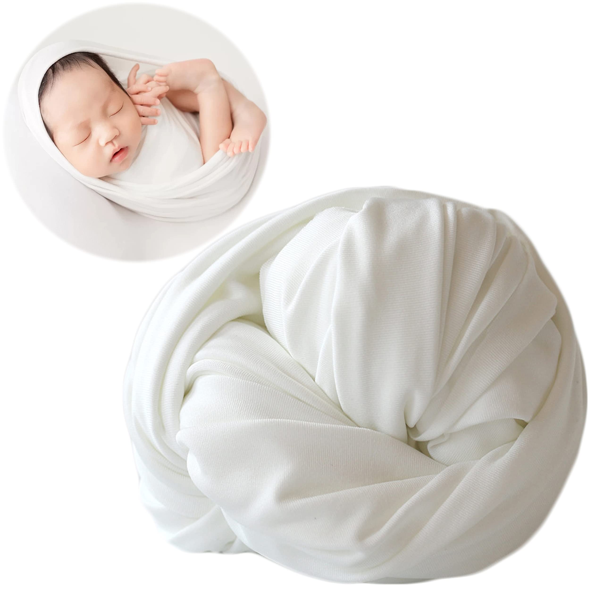 Zeroest Newborn Photography Stretch Wrap Boy girl Baby Wraps Photography Props Baby Photo Prop Stretch Blanket for Baby (White)