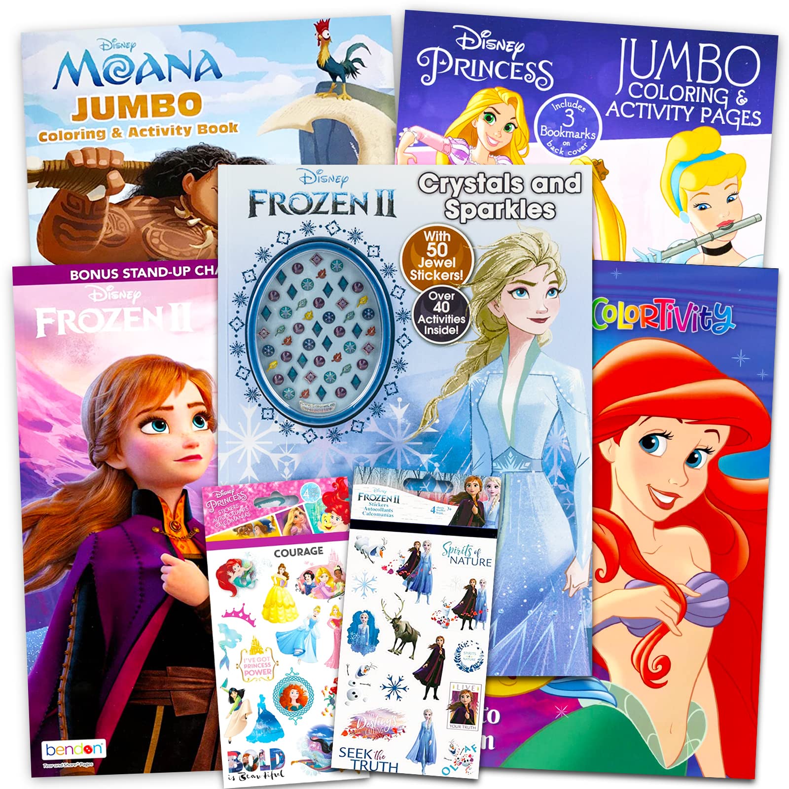 Disney Shop Disney Princess coloring Book Super Set for Kids - Activities, Stickers and games - Featuring Disney Princess, Frozen and Moana
