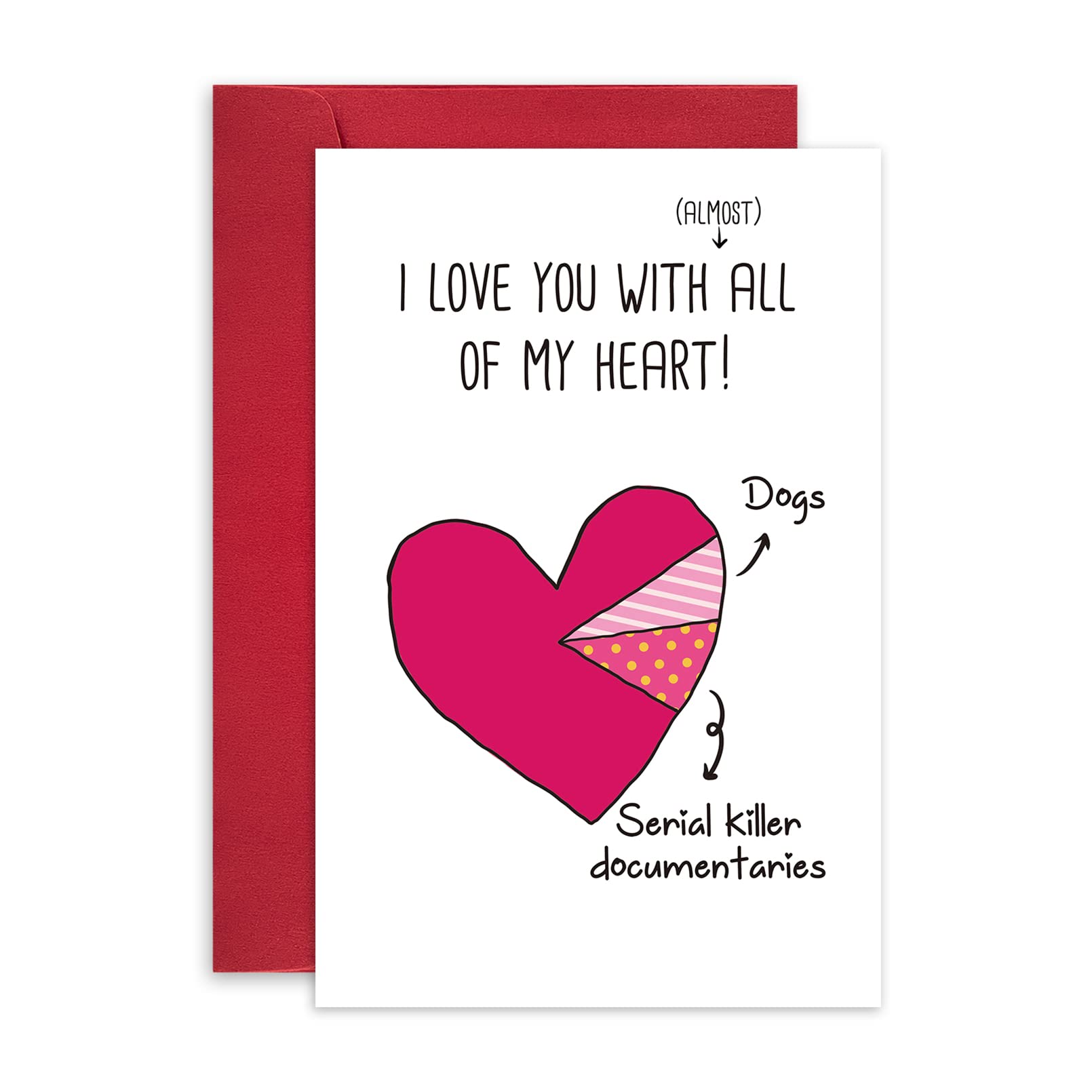 Leinessy Funny Valentines Day card for Him, cute Anniversary card for Husband, Love You with All of My Heart