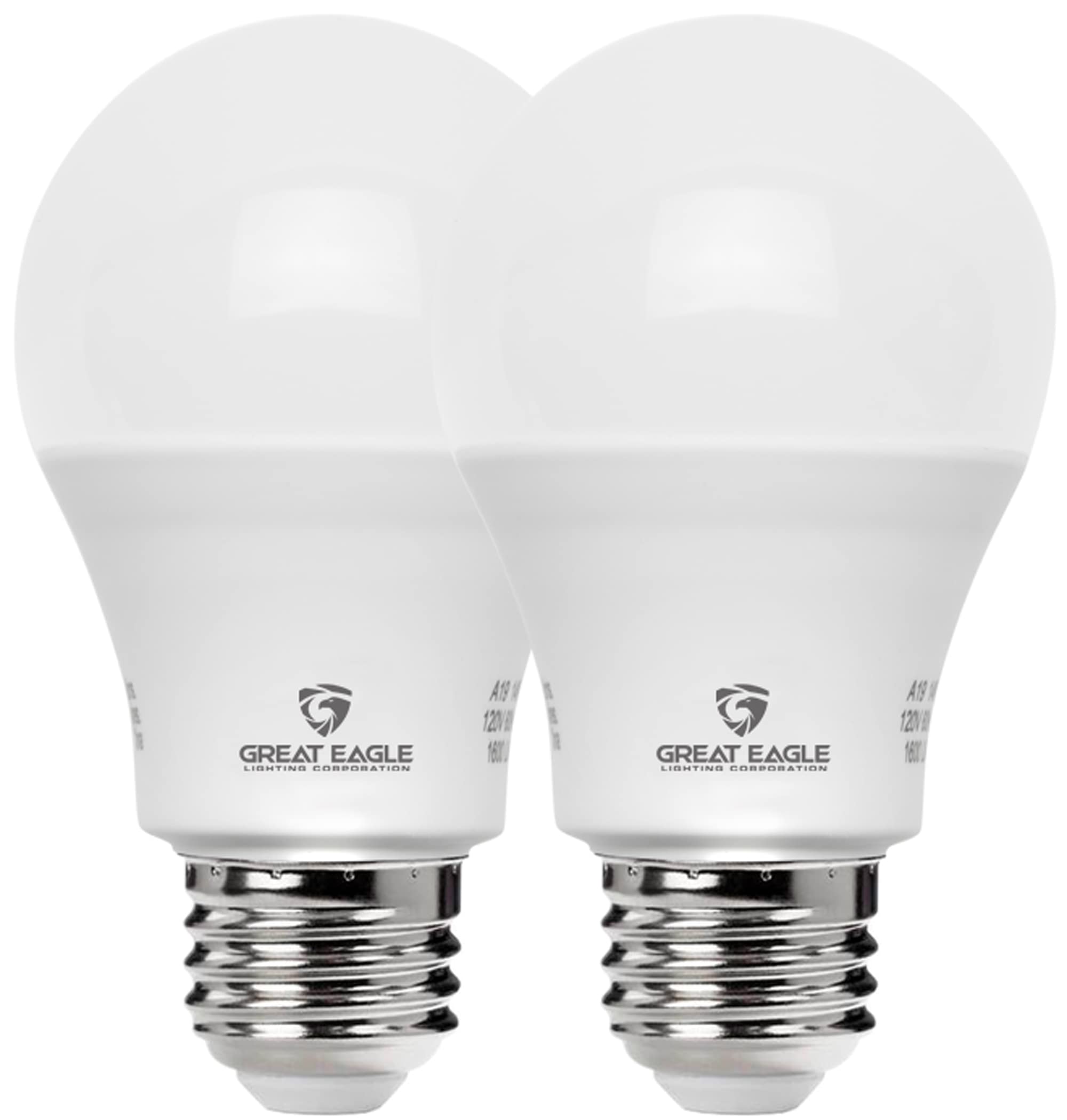 great Eagle Lighting corporation LED A19 Light Bulb 100W Equivalent 1500 Lumens 4000K cool White Non-Dimmable 15-Watt UL Listed 