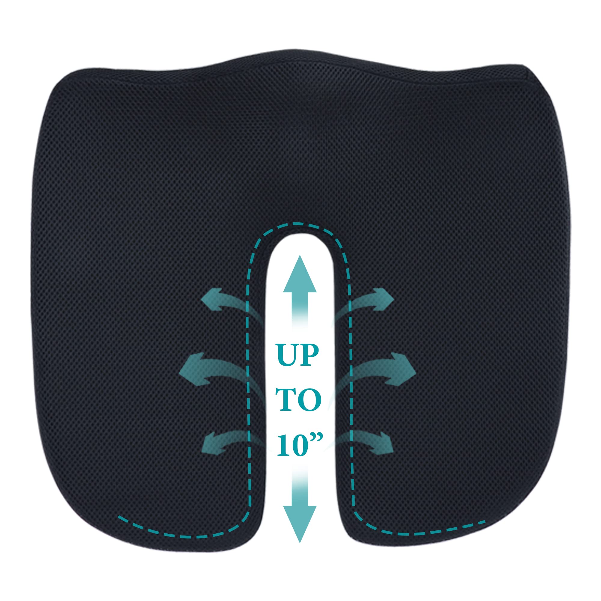 HxLmn Hx-zd-001 Upgraded Seat cushion Pillow for Tailbone Pain Relief  -Longer U-cutout,Memory Foam coccyx Seat cushion for Office chair,car Seat