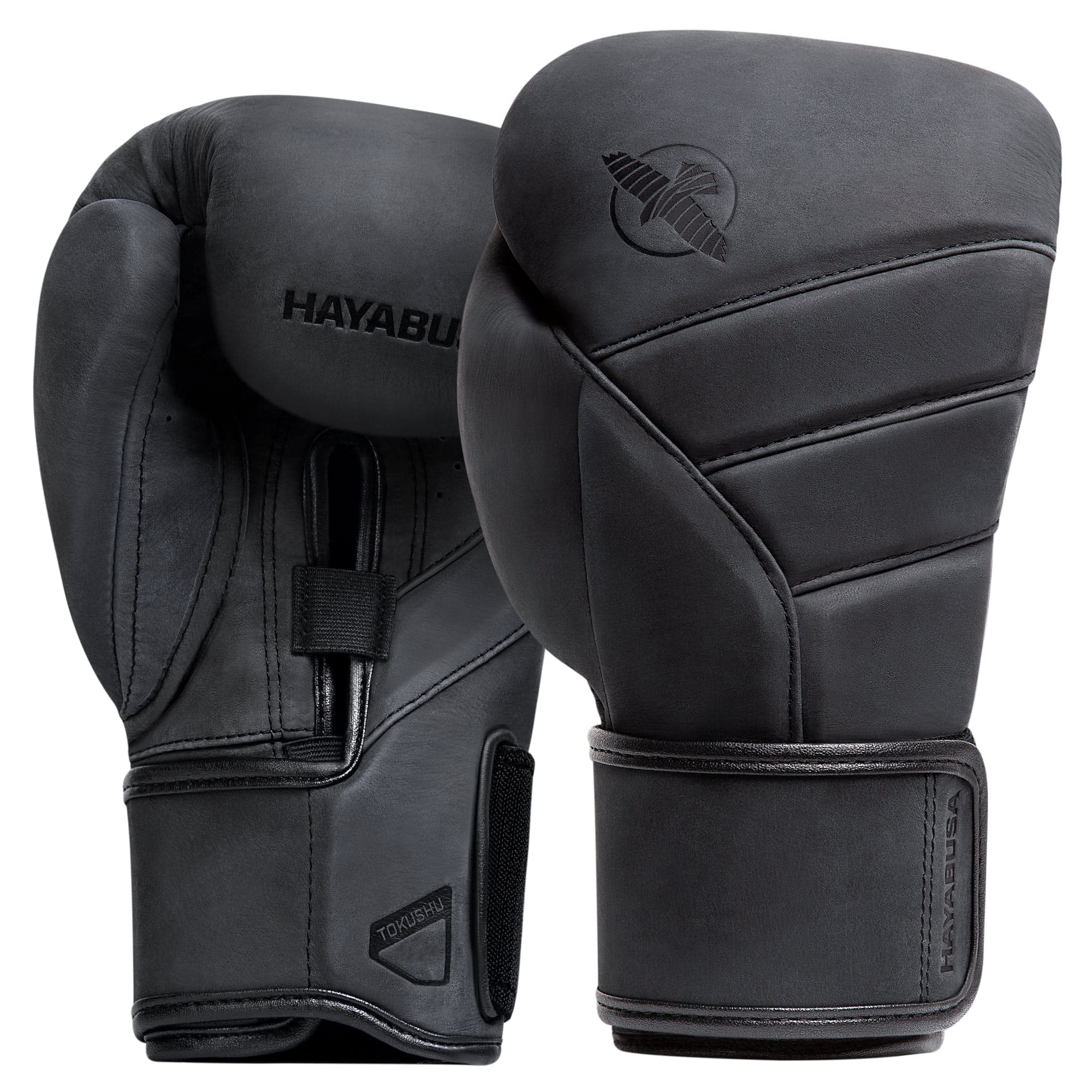 Hayabusa T3 LX Leather Boxing gloves Men and Women for Training Sparring Heavy Bag and Mitt Work - Obsidan, 12 oz