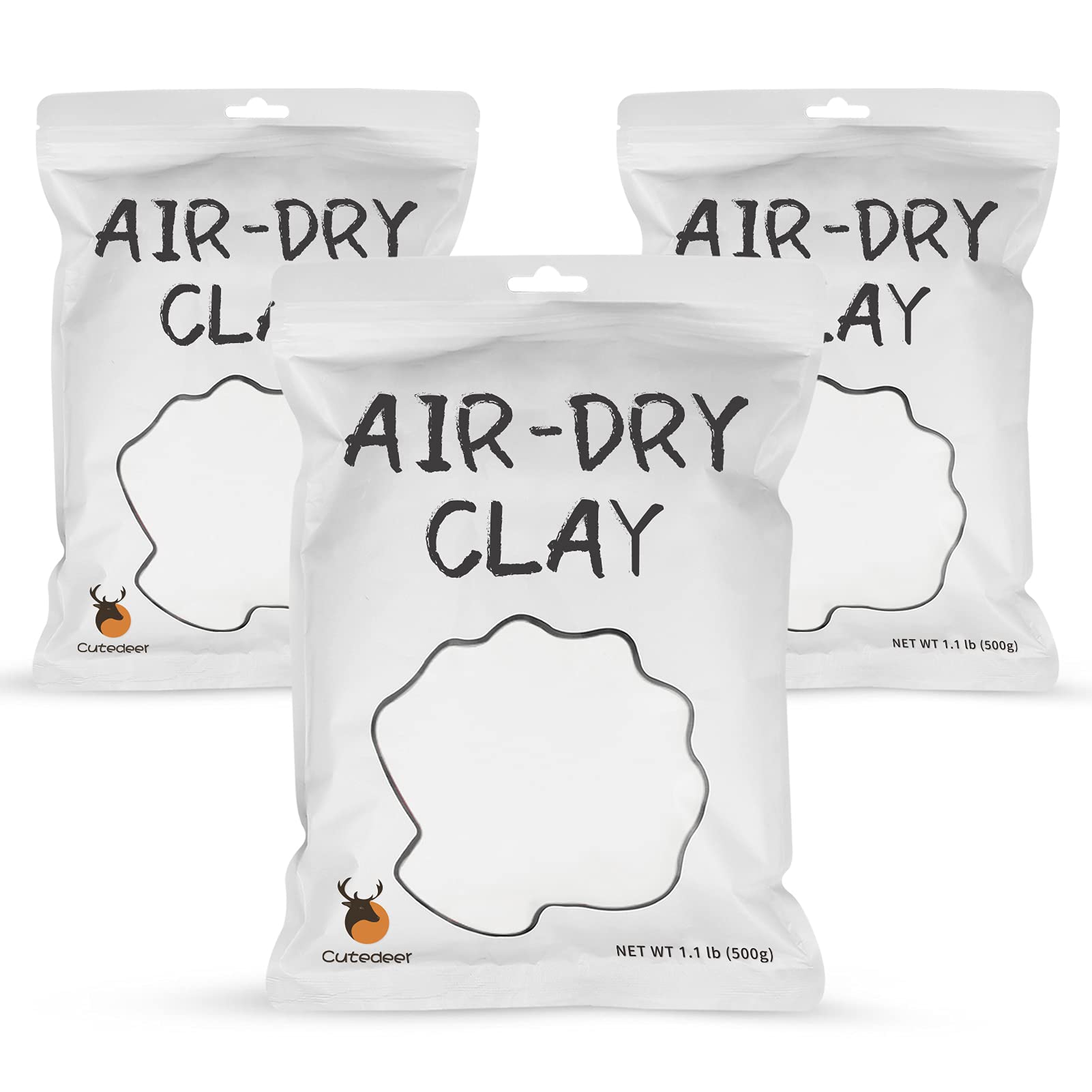 Cutedeer Air Dry Clay - White, 33lb Soft Foam Modeling Magic Clay, Ultra Light Clay DIY Creative Molding Clay for Preschool Education Art