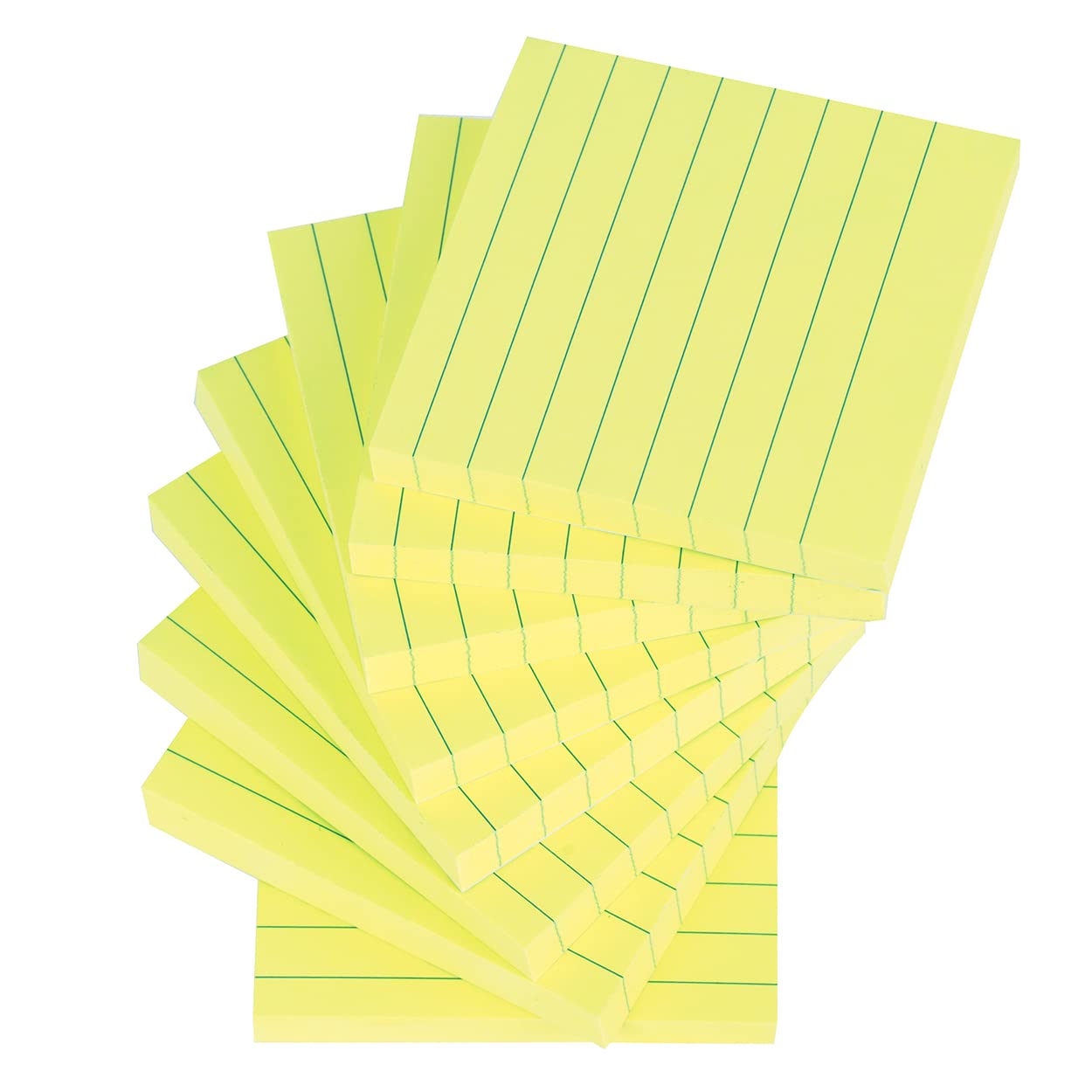 Vanpad Vanpad-193 Lined Sticky Notes 3x3 Inches, Lemon Yellow Ruled  Self-Stick Pads, Easy to Post for Home, Office, Notebook, 8 PadsPack