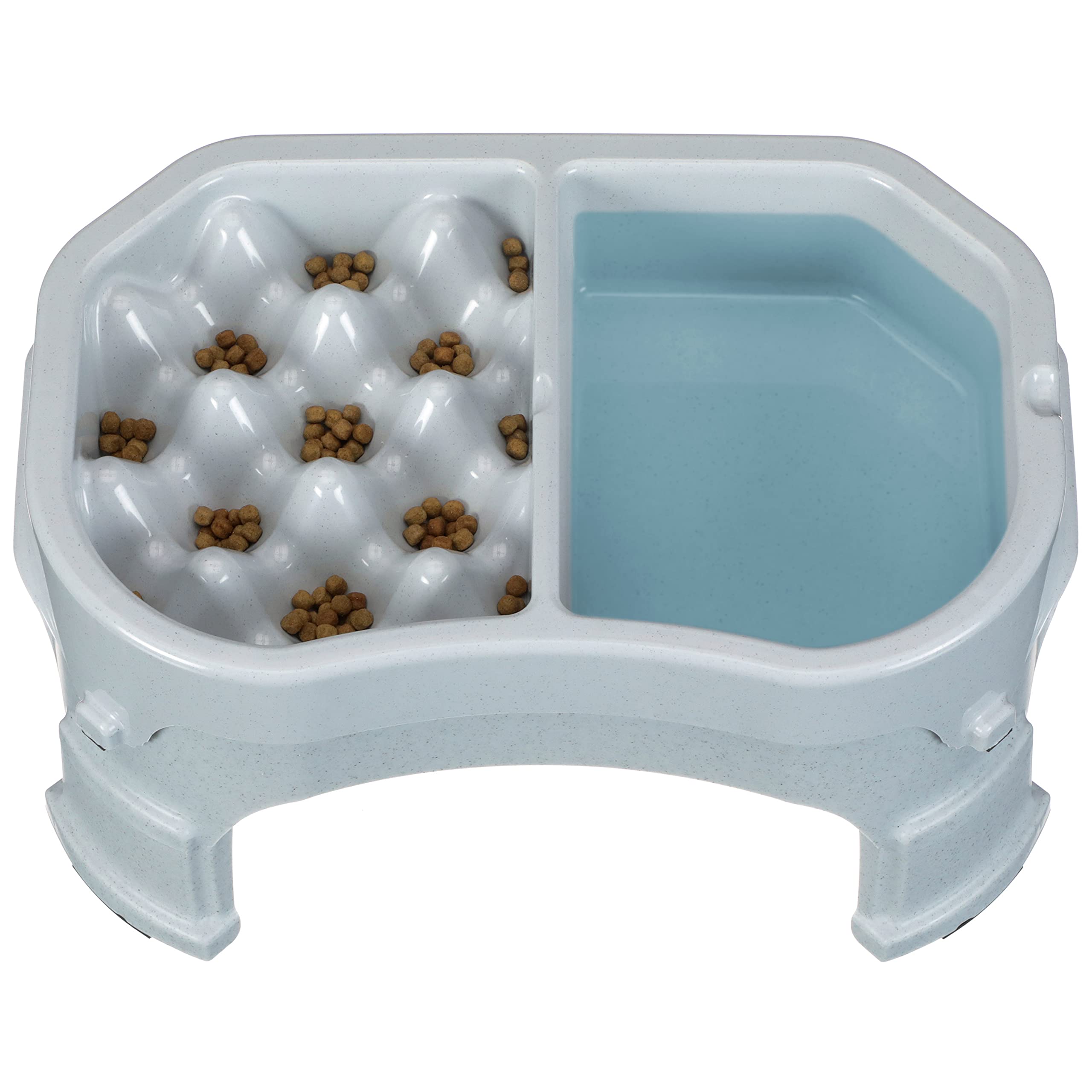 Neater Pet Brands - Neater Raised Slow Feeder Dog Bowl - Elevated and Adjustable Food Height - (Double Diner, Vanilla Bean)