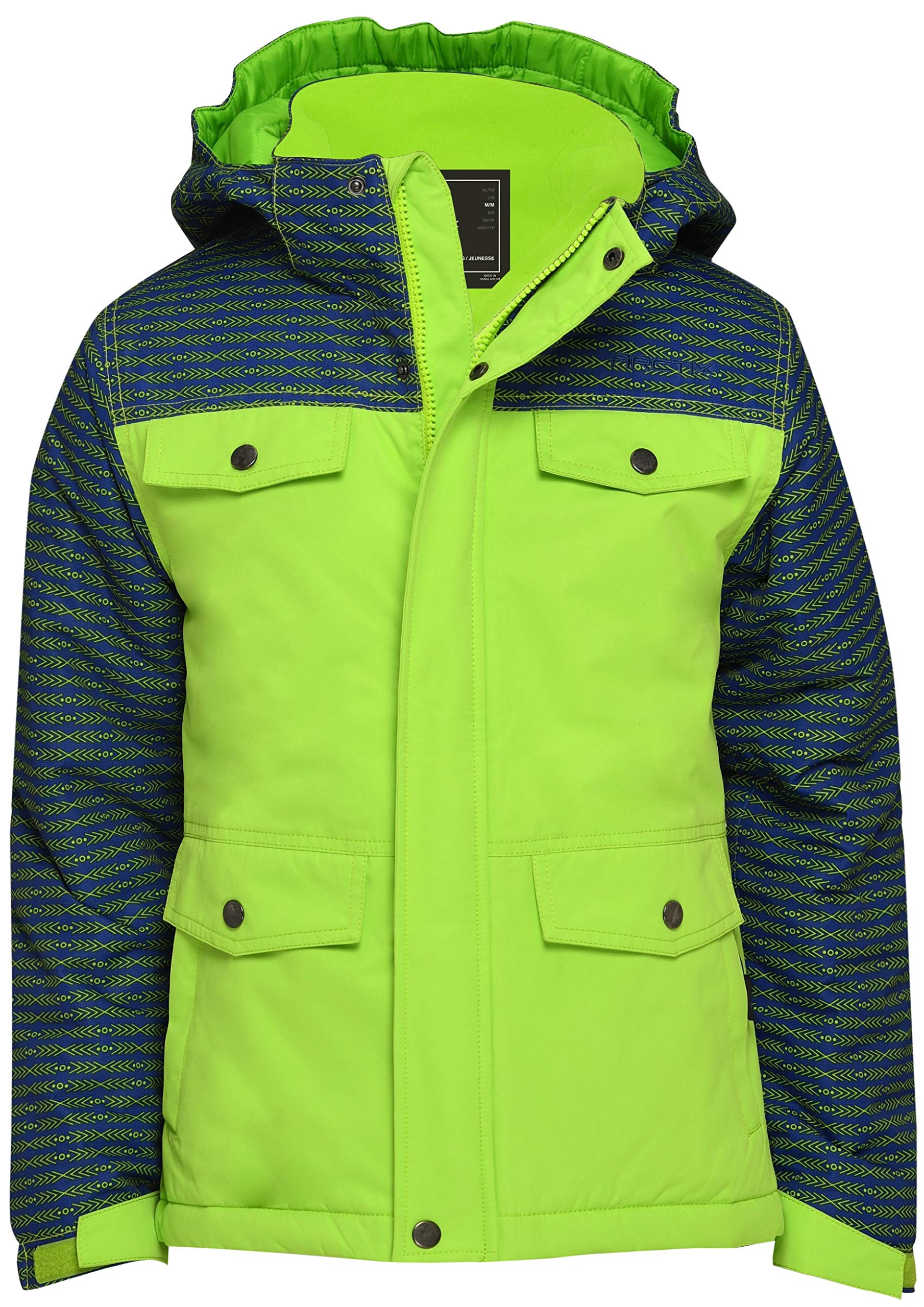 Arctix Kids Slalom Insulated Winter Jacket, Arrowhead Royal BlueLime, 3T