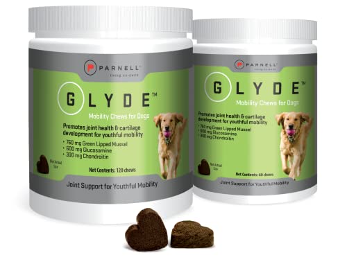 gLYDE Mobility chews Hip Joint Supplement for Dog 60 chews Dog Vitamins and Supplements glucosamine chondroitin for Dogs Natural