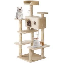 bestpet 54in cat tree tower with cat scratching post,multi-level cat condo cat tree for indoor cats stand house furniture kit