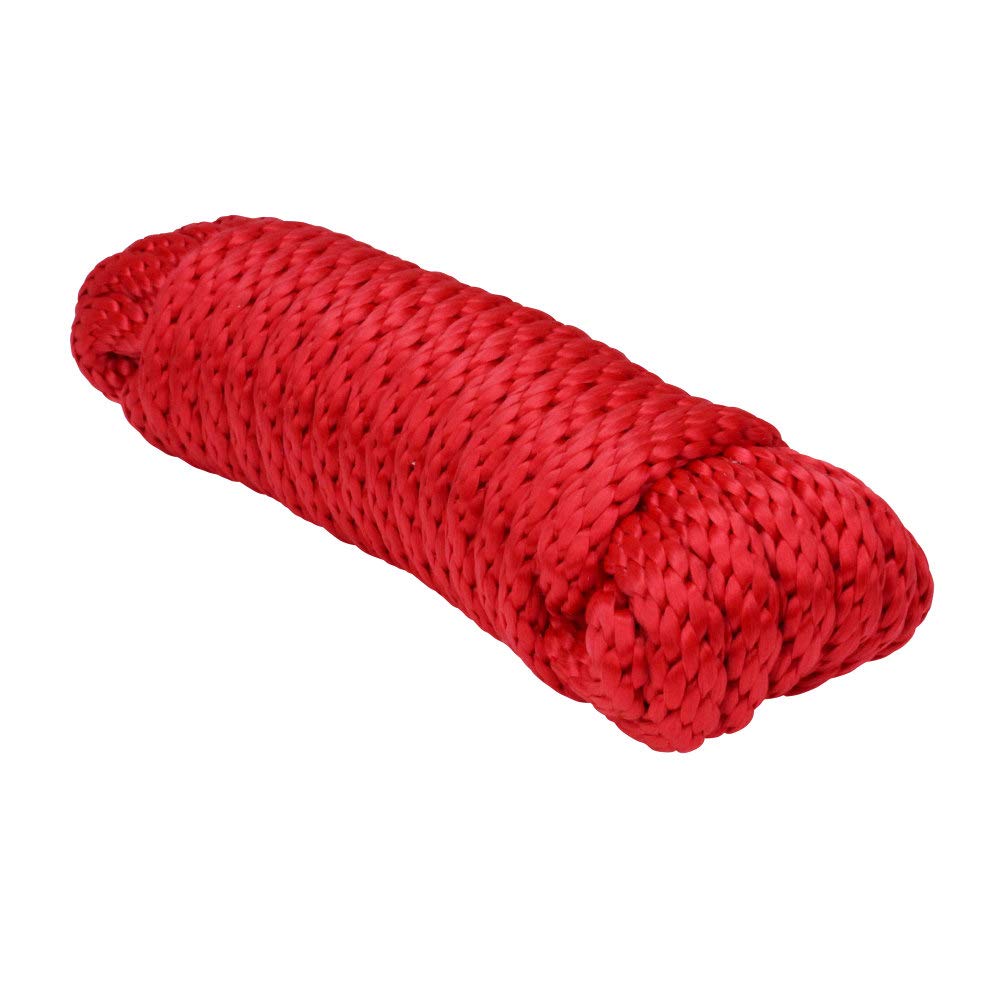 Extreme Max 30080124 Solid Braid MFP Utility Rope - 12 x 25, Red