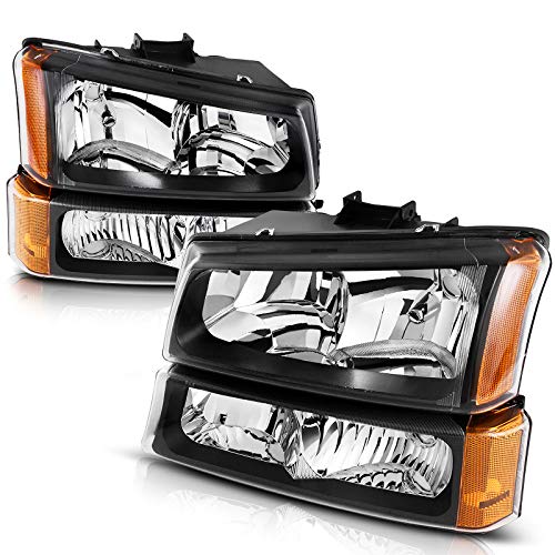 AUTOSAVER88 Headlight Assembly compatible with 2003-2006 chevy Silverado Avalanche 150025003500 Headlights Replacement(Not Fits 