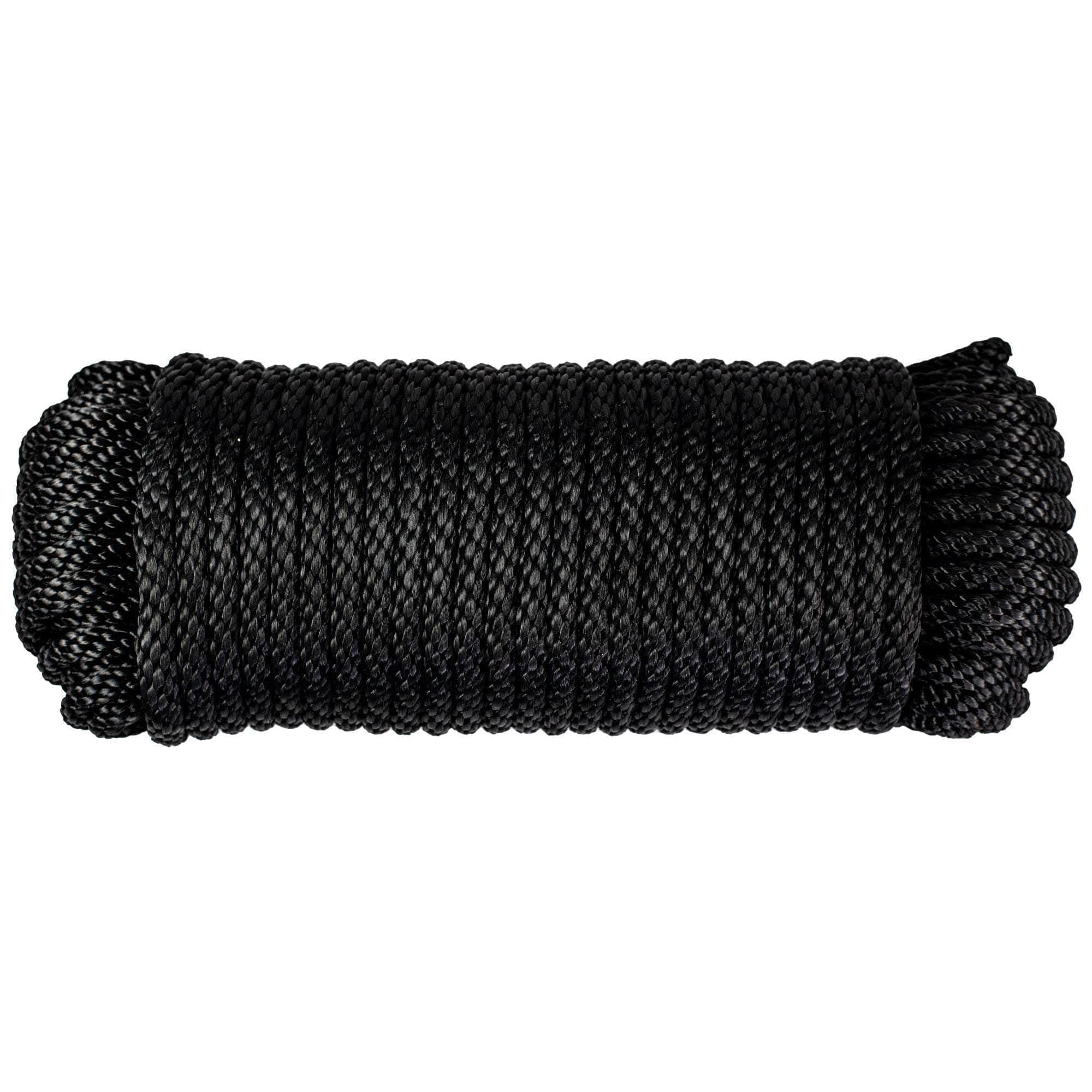 Sgt Knots SgT KNOTS Solid Braid Nylon Utility Rope - Multipurpose Smooth  Nylon Braided Utility cord Line - for Anchors, crafts, Towing (38