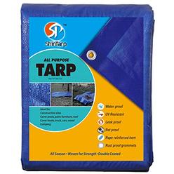 SP SHINTARP Blue Multifunctional polyethylene tarp cover -7mil (8x10feet-2pc) , UV Protection, Tear Proof Tarpaulin, can be Used