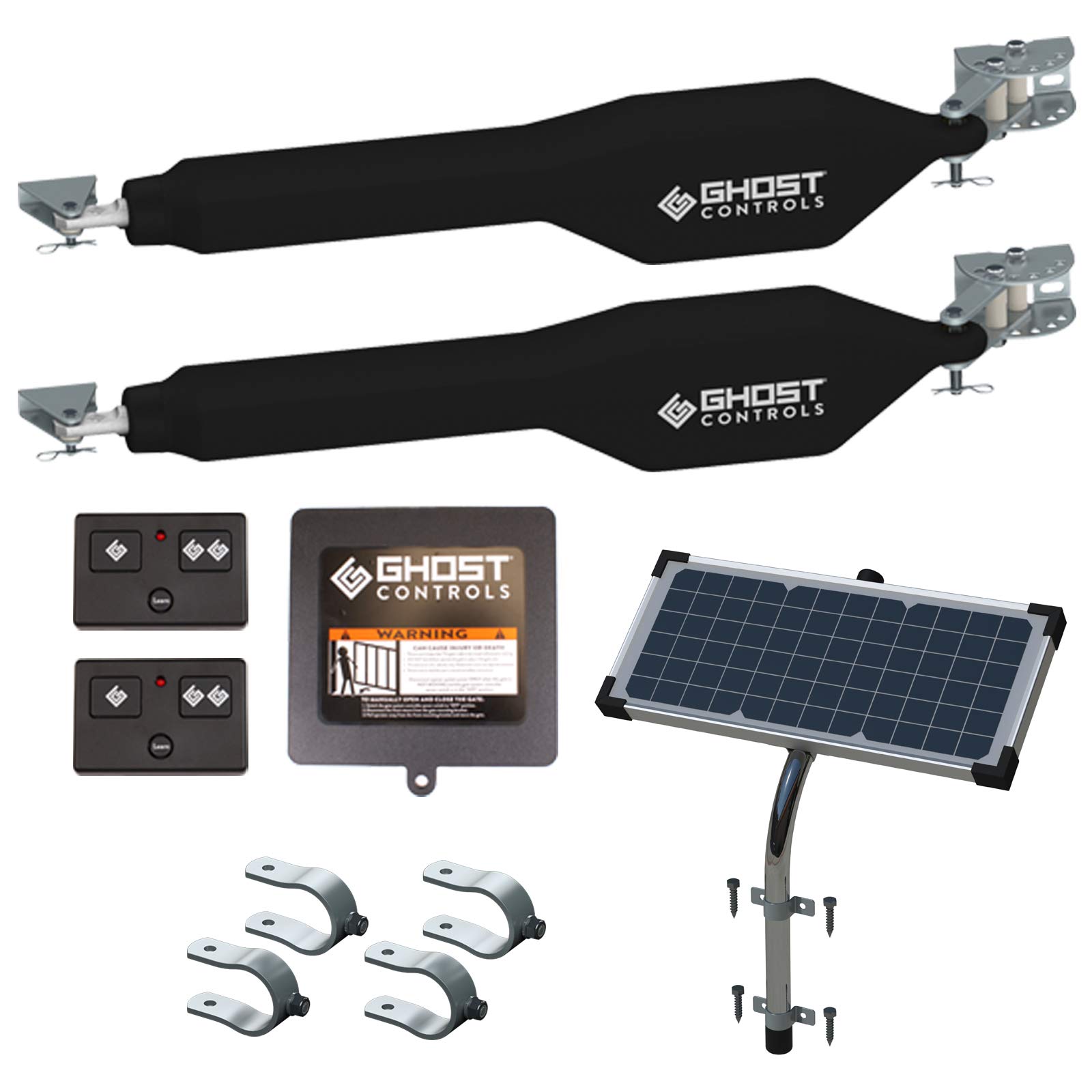 GC Ghost Controls ghost controls Heavy-Duty Solar Automatic gate Opener Kit for Driveway Swing gates with Long-Range Solar gate Opener Remote - Mo