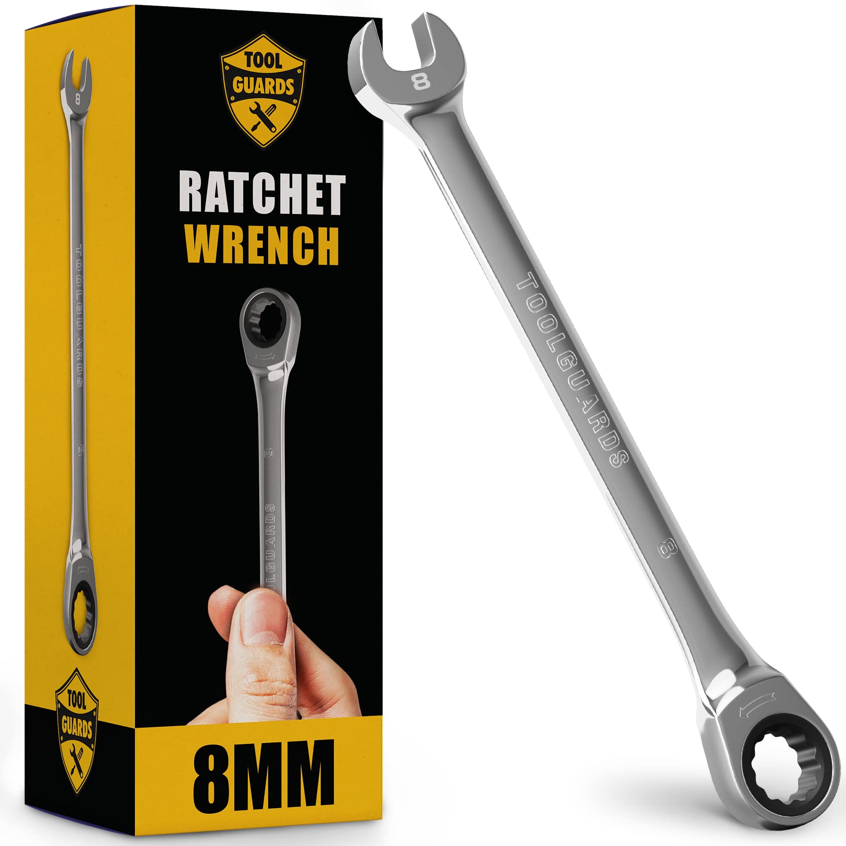 TOOLgUARDS Ratcheting Wrench Set 8mm Wrench Slim Design Ratchet Wrench- 100 Lifetime Satisfaction guarantee