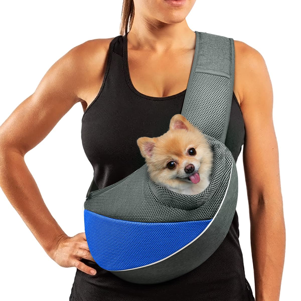 AOFOOK Dog Sling carrier, Adjustable Puppy Pet carrier Purse carrier Dog carrying Bag Small Animal carriers cat Sling Pouch Hold