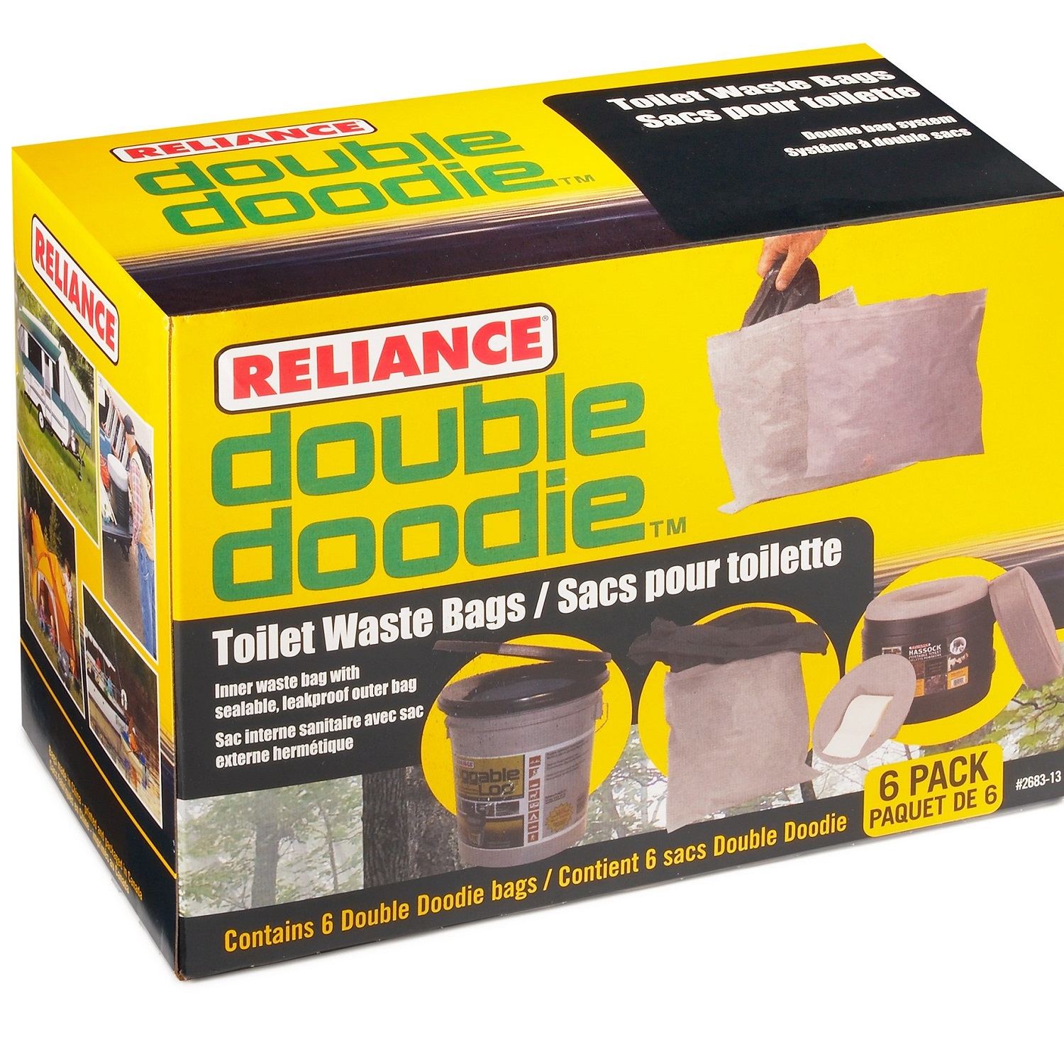 Reliance 4004461 Double Doodie Toilet Waste Bag with Bio-Gel for Camping