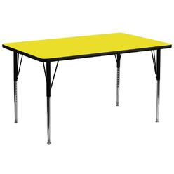 Flash Furniture XU-A3072-REC-YEL-H-A-GG Flash Furniture Activity Table,Rect,Yellow,30"x72" XU-A3072-REC-YEL-H-A-GG