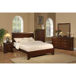 Alpine Furniture West Haven Eastern King Low Footboard Sleigh Bed, Cappuccino
