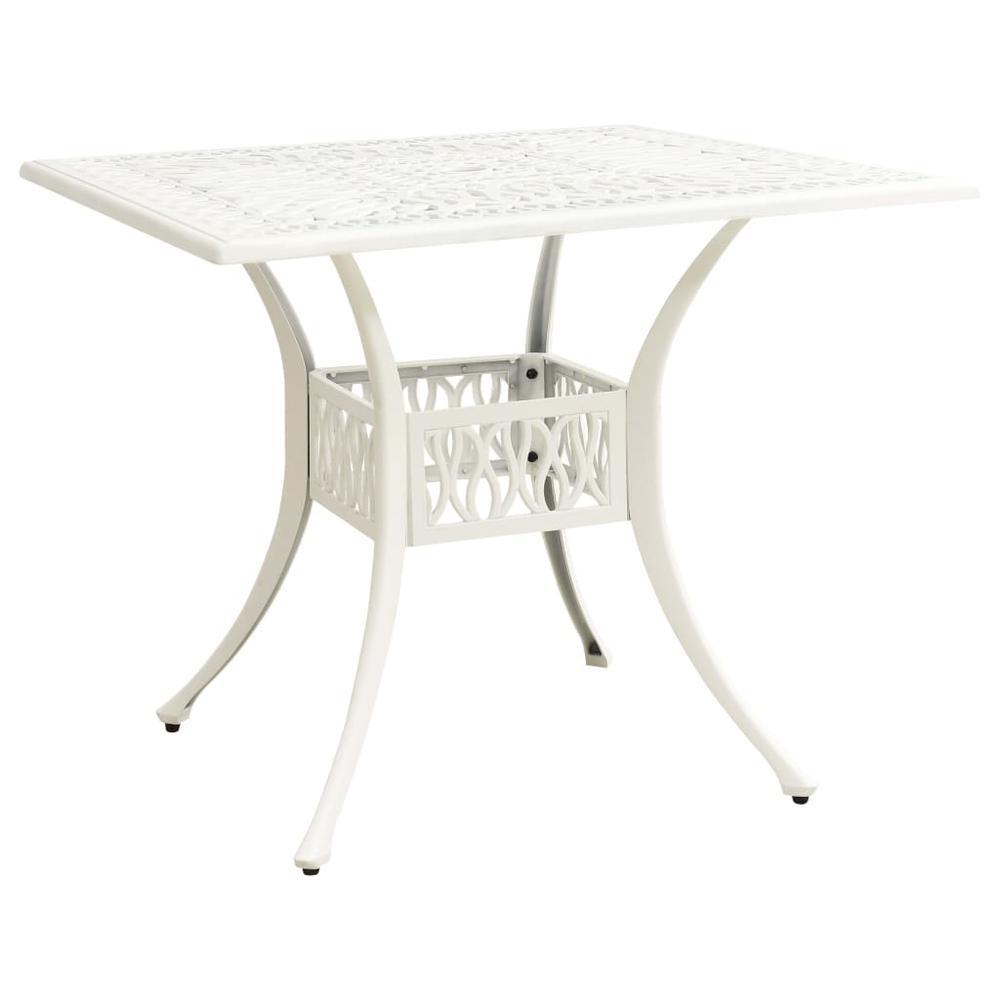 vidaXL Garden Table White 35.4"x35.4"x28.7" Cast Aluminum 5590