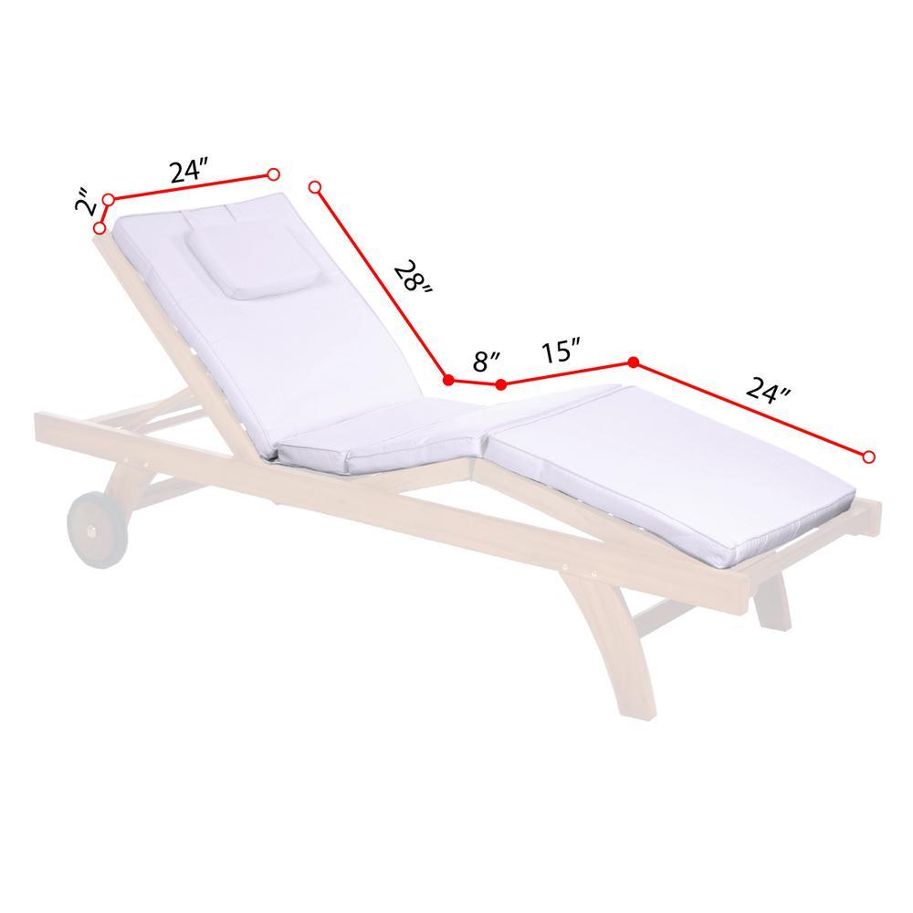 All Things Cedar Multi-position Chaise Lounger with Royal White Cushions