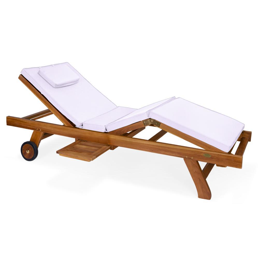 All Things Cedar Multi-position Chaise Lounger with Royal White Cushions