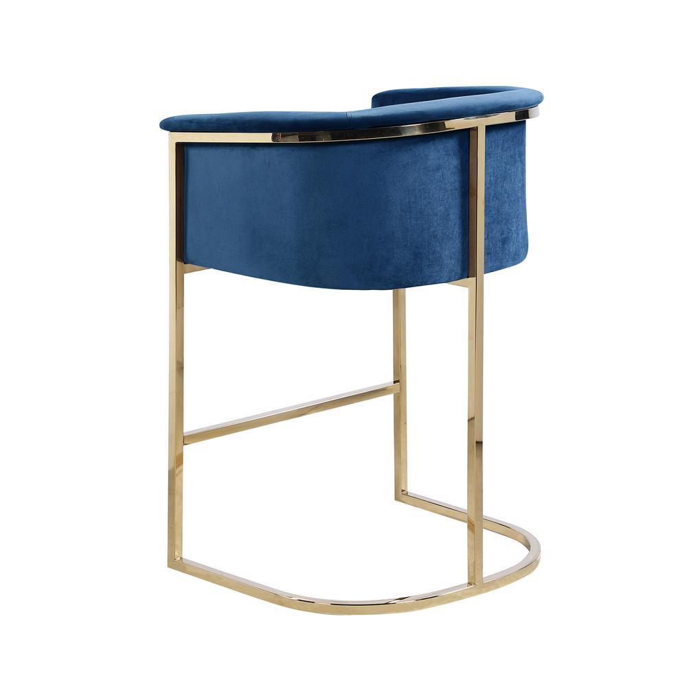 Best Master Furniture Lexie Blue Bar Stools with Gold Base(Set of 2)