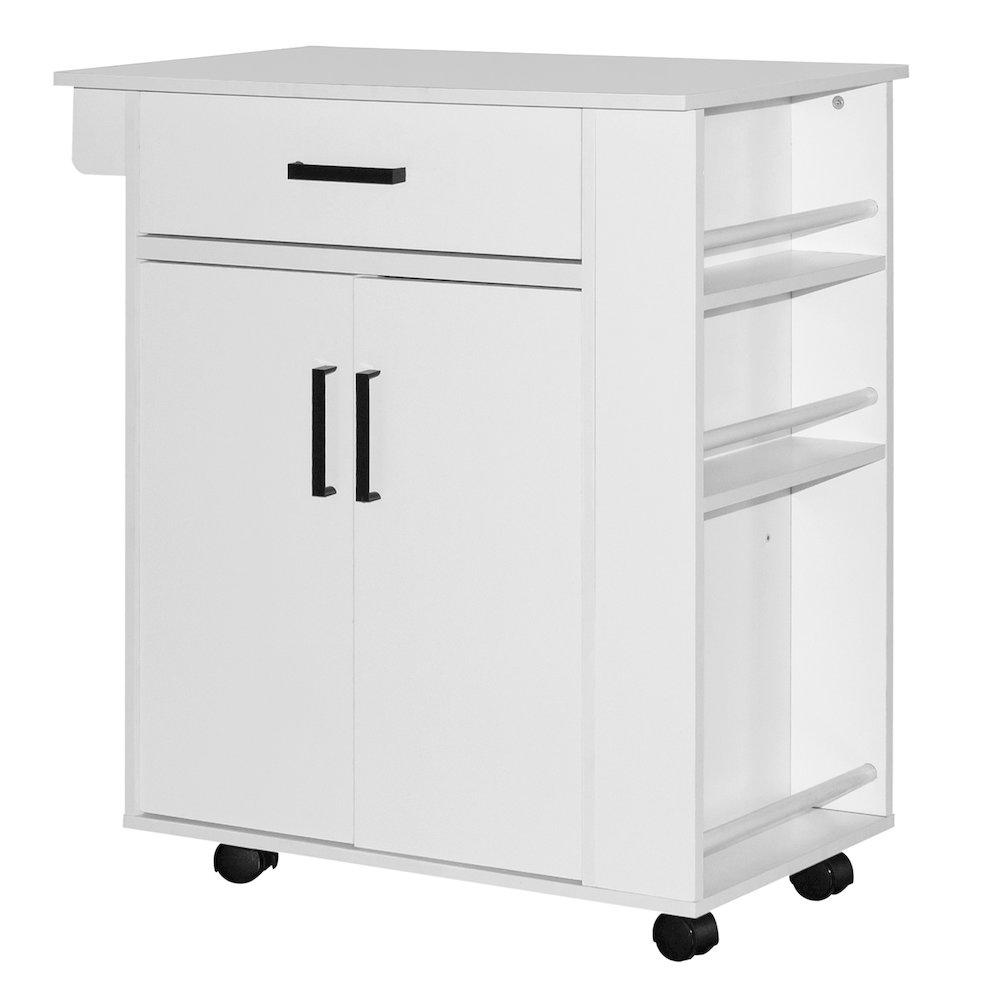Better Homes Better Home Products Shelby Rolling Kitchen Cart with Storage Cabinet - White
