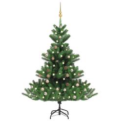 vidaXL Nordmann Fir Artificial Christmas Tree LED&Ball Set Green 70.9", 3077646