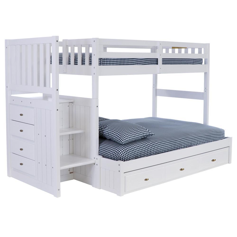 American Furniture Classics Mission Staircase Twin over Full Bunk Bed with Seven Drawers