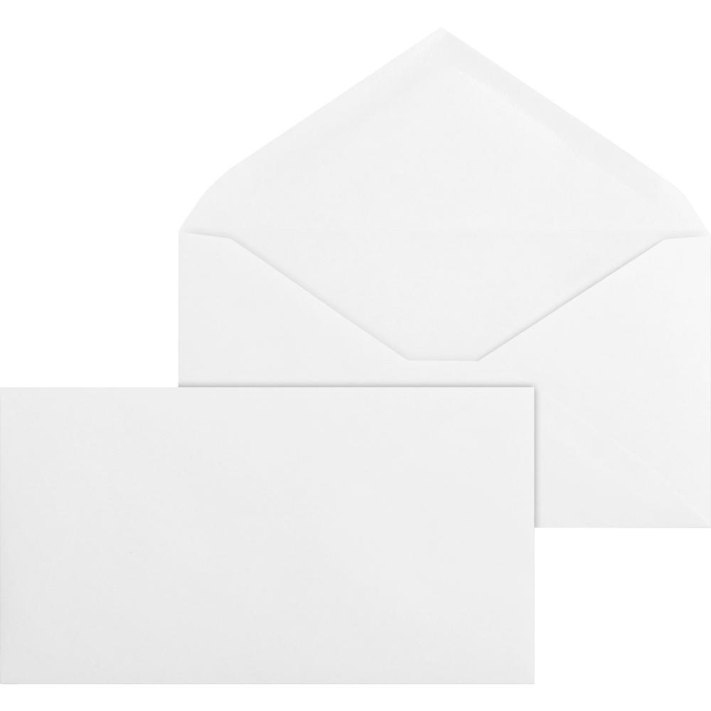 Business Source No. 6-3/4 White Wove V-Flap Business Envelopes - Business - #6 3/4 - 3 3/5" Width x 6 1/2" Length - 24 lb - Gumm