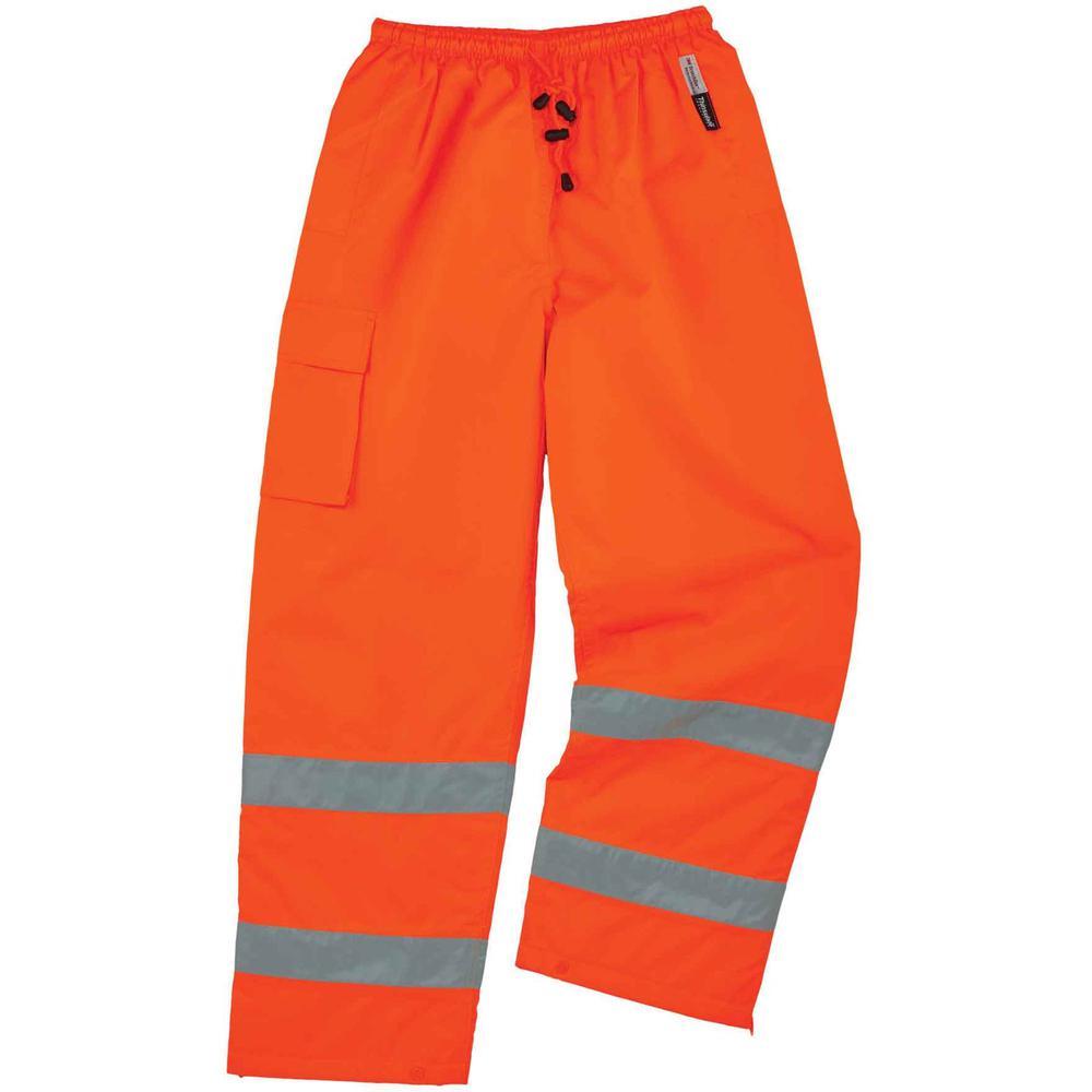 GloWear 8925 Class E Thermal Pants - For Weather Protection - Extra Large (XL) Size - Orange - Polyester, Polyurethane, Thinsula