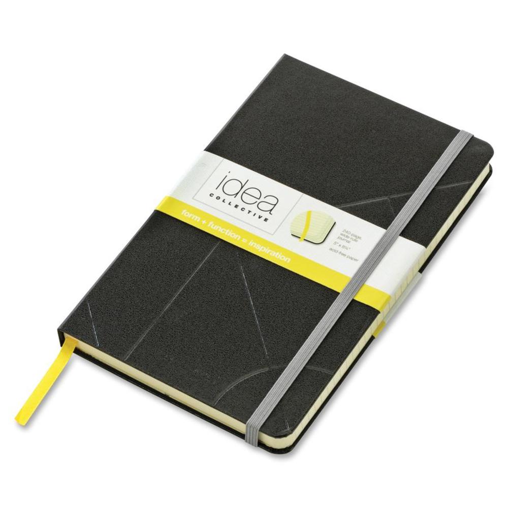 TOPS Idea Collective Wide-ruled Journal - 240 Sheets - Book Bound - 8 1/4" x 5" - 0.63" x 5" x 8.3" - Cream Paper - Black Cover 