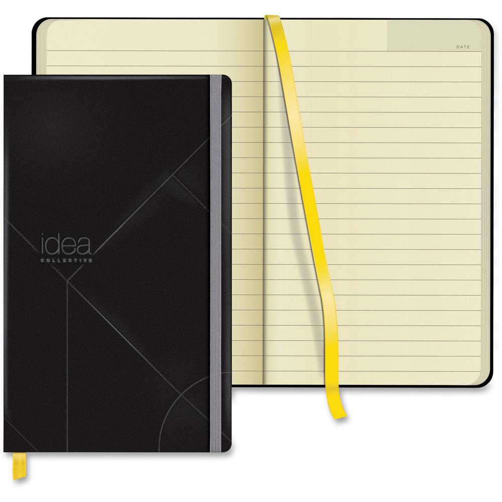 TOPS Idea Collective Wide-ruled Journal - 240 Sheets - Book Bound - 8 1/4" x 5" - 0.63" x 5" x 8.3" - Cream Paper - Black Cover 