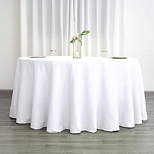 BalsaCircle Tableclo BalsaCircle 10 pcs 120 inch White Round Tablecloths Fabric Table Cover Linens for Wedding Party Polyester Reception Banquet Even