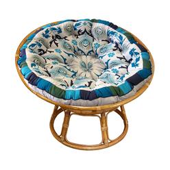 COTTON CRAFT Papasan - Polly Peacock - Blue - Overstuffed Chair Cushion, Sink into Our Thick Comfortable and Oversized Papasan,