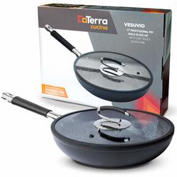 DaTerra Cucina Professional 11 Inch Nonstick Frying Pan with Lid | Italian Made Ceramic Sauté Pan, Chefs Non Stick Skillet for C