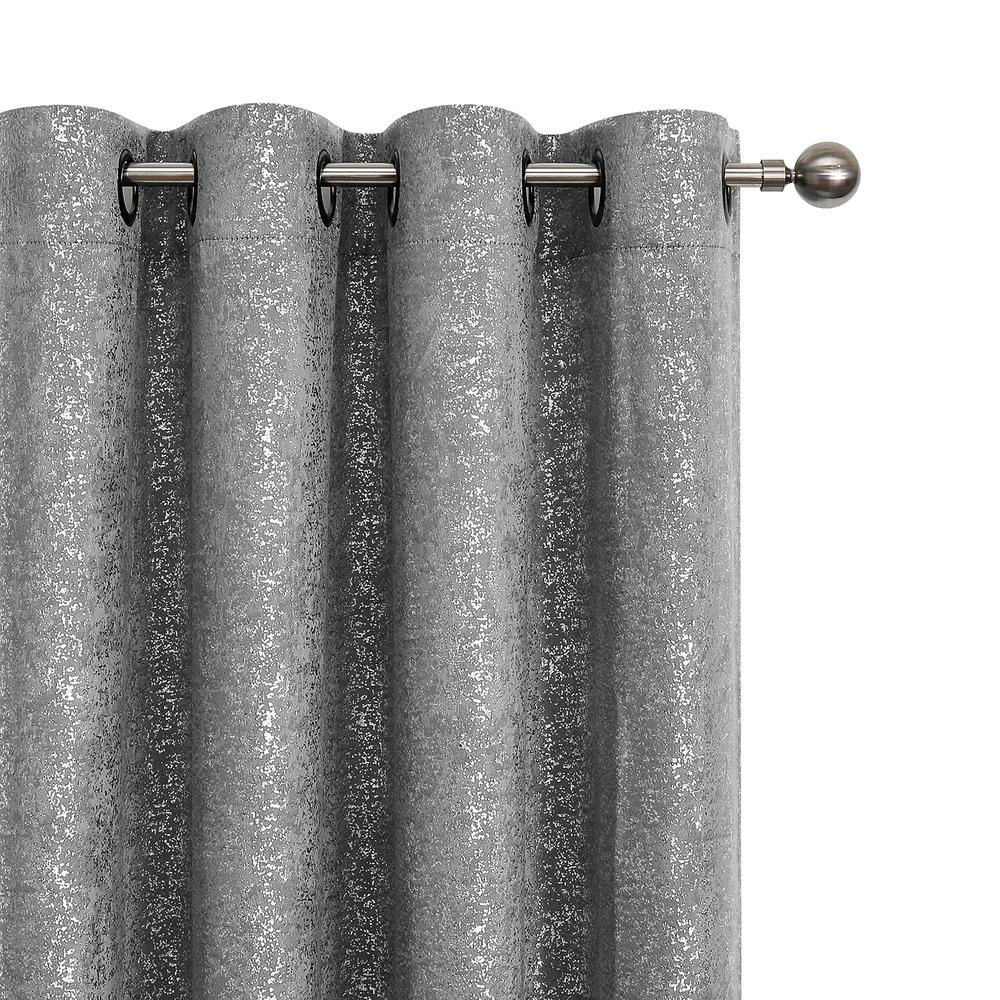 GoodGram 2 Pack Sparkle Chic Thermal Room Darkening Curtain Panels - Assorted Colors & Sizes (Gray, 95 in. Long)