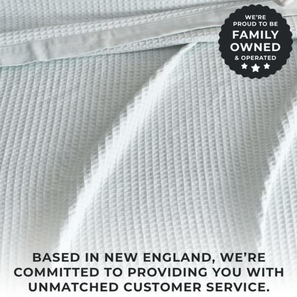 Great Bay Home 100% Cotton Waffle Weave Thermal Blanket. Super Soft Season Layering. Mikala Collection (Full/Queen, Pale Blue)