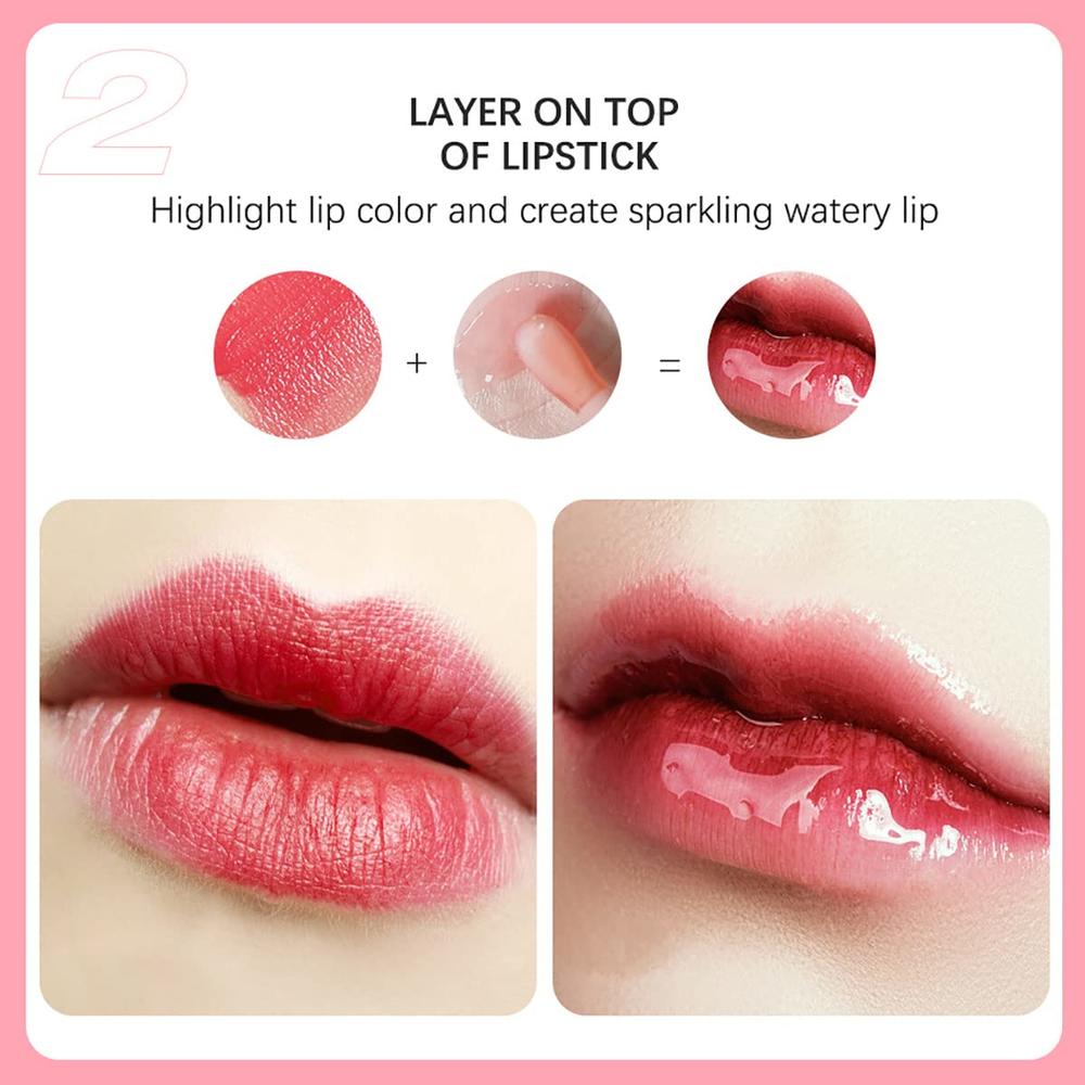 Alisesun Lip Oil Hydrating Tinted Lip Balm, Plump Lip Gloss Lip Care Transparent Toot Lip Oil Tinted, Glass Lip Glow Oil Fresh Texture & 