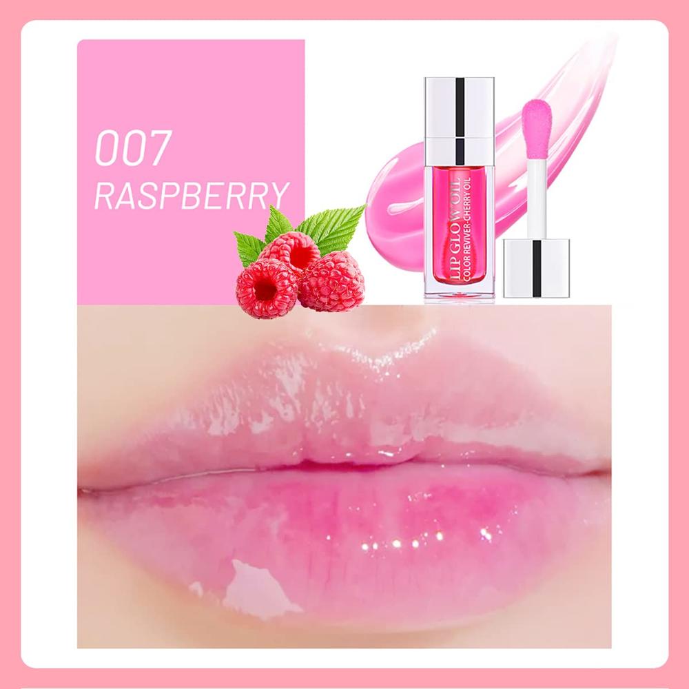 Alisesun Lip Oil Hydrating Tinted Lip Balm, Plump Lip Gloss Lip Care Transparent Toot Lip Oil Tinted, Glass Lip Glow Oil Fresh Texture & 