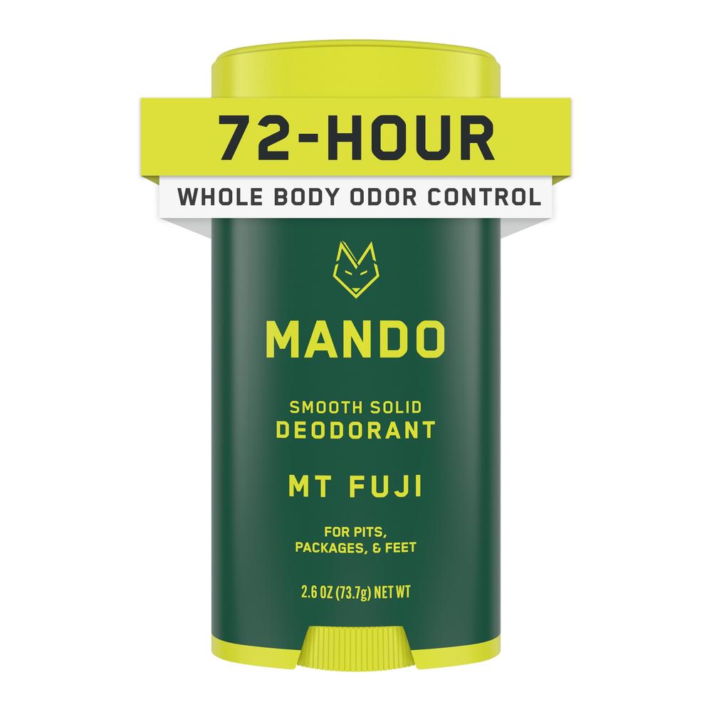 Mando Whole Body Deodorant For Men - Smooth Solid Stick - 72 Hour Odor Control - Aluminum Free, Baking Soda Free, Skin Safe - 2.