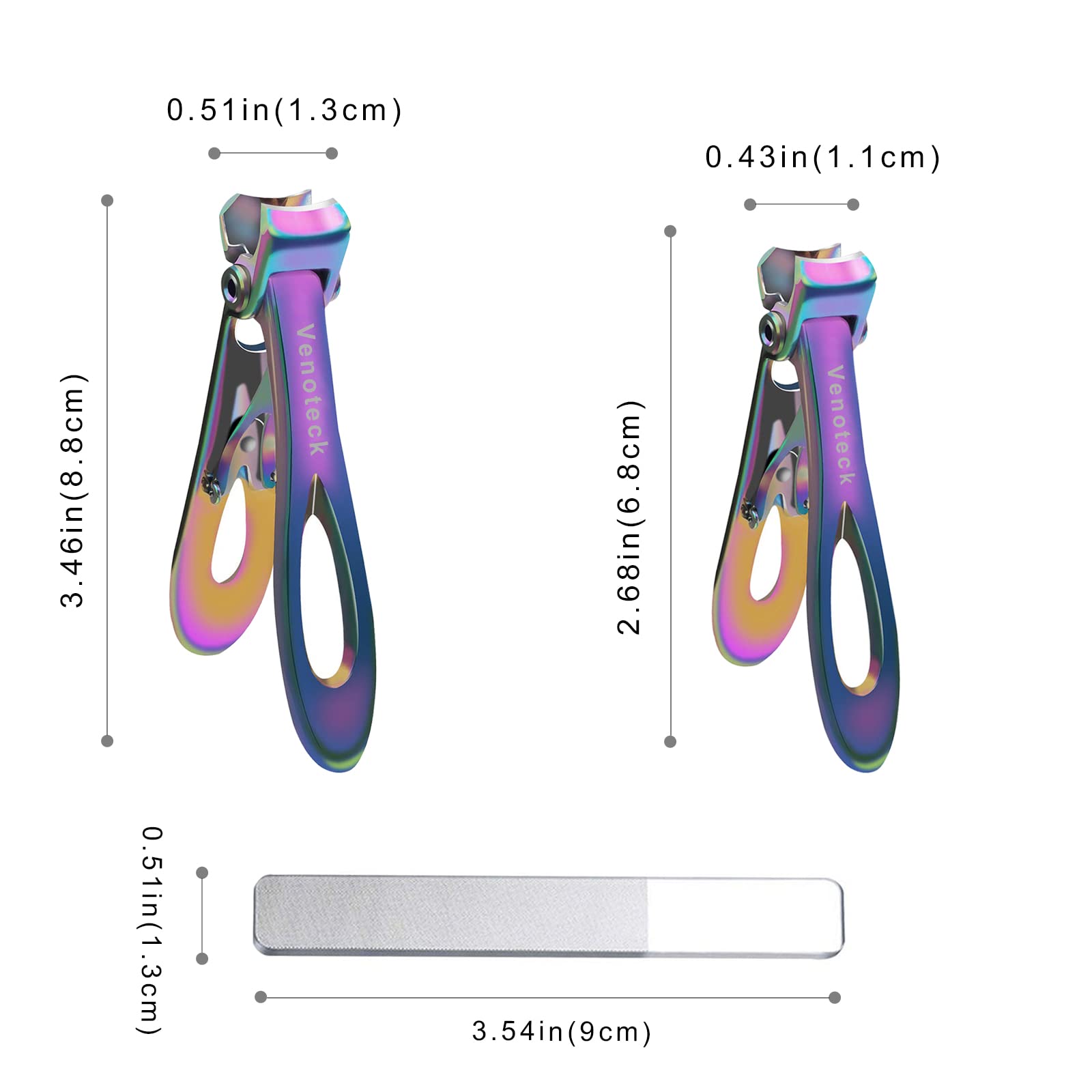 Venoteck Nail Clippers for Thick Nails,Fingernail Toenail Clippers,Nail  Clipper Set for Adult Men Women