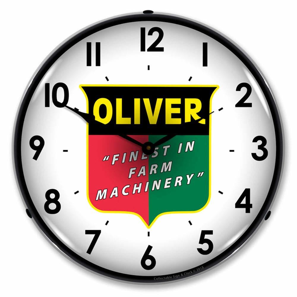 Collectable Sign and Clock Oliver Finest in Farm Machinery LED Wall Clock, Retro/Vintage, Lighted, 14 inch