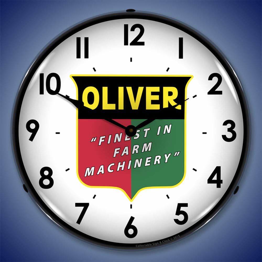 Collectable Sign and Clock Oliver Finest in Farm Machinery LED Wall Clock, Retro/Vintage, Lighted, 14 inch